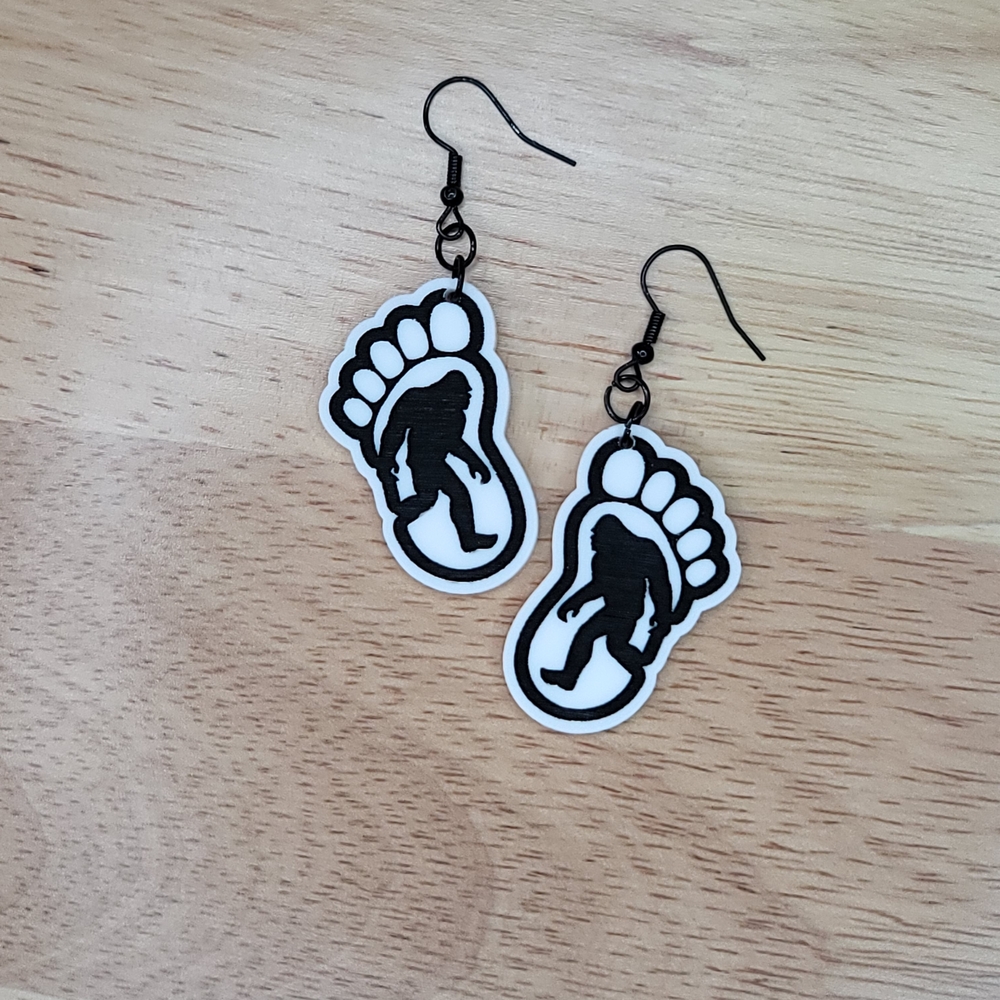 Bigfoot Footprint Earrings - Picture 1 of 1